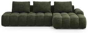 Зелен кадифен сгъваем/с място за съхранение ъглов диван (десен ъгъл) Linz – Cosmopolitan Design