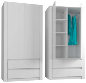 Модерен гардероб с две врати MODERN B20 180 x 90 x 55 cm - различни цветови варианти Бял