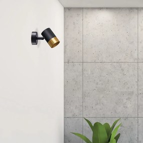 Стенна лампа в черно и златисто Tobi - Candellux Lighting