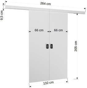 Плъзгаща се врата Yonko-Leuko-132 x 205 cm