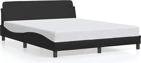 373218 vidaXL Рамка за легло Dover, черна, 160x200 см, изкуствена кожа