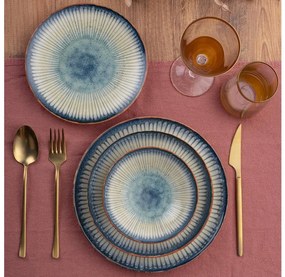 Порцеланов сервиз за хранене, 24 части, син