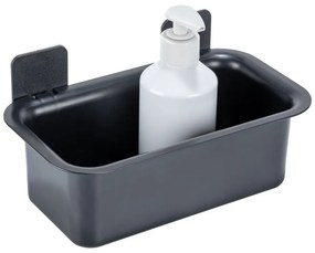 Черен пластмасов рафт за баня без пробиване Parma – Allstar