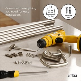 Стоманен разтегателен двоен корниз 213 - 365 cm Twilight – Umbra