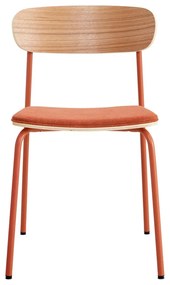Трапезни столове в комплект от 2 броя в червено-естествен цвят Adriana - Marckeric