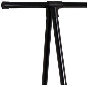 Черна метална стойка за дрехи на колелца 84x43x156 cm – Casa Selección