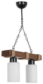 Полилей на верига JASMIN 2xE27/40W/230V кафяв/бял