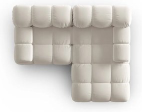 Бежов кадифен модулен ъглов диван (десен ъгъл) Bellis – Micadoni