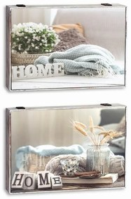 Покривки DKD Home Decor Home Счетоводител 46,5 x 6 x 31,5 cm 2 броя Дървен MDF