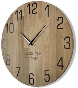 Луксозен дървен часовник в цвят дъб 30 см