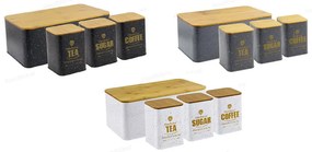 XJ-03616B-4PC HR404-1 Комплект кутия за хляб с кутии /чай,кафе,захар/,асорти с цвят на случаен принцип