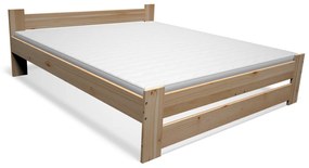 Легло от масив STUDENT + решетка + матрак от пяна COMFORT 14 cm + решетка, 120x200cm, естествен/без лак