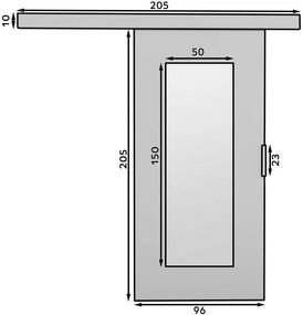 Плъзгаща се врата Alen-Gkri-Length: 96 cm