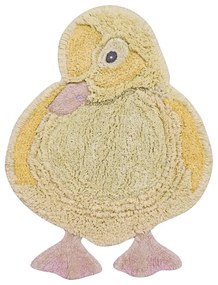 Жълт ръчно изработен памучен детски килим подходящ за пране 95x120 cm Ducky – Lorena Canals