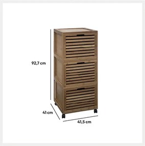 Шкаф за баня 5five Sicela, 3 чекмеджета, На колела