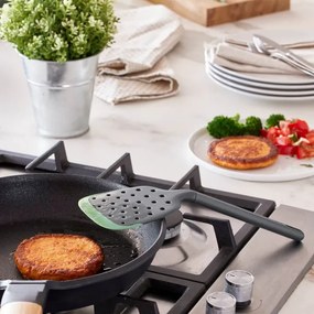 Шпатула решетъчна Lekue 1010182, 30.6 см, Против надраскване, 4/220°C, Гъвкав ръб, Зелен