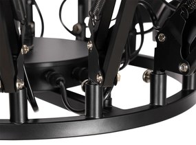 Индустриален висящ аплик черен 16-светлина регулируем - Hobby Spinne