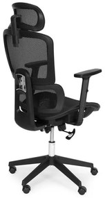 Ергономичен офис стол с регулируема облегалка за глава и мрежеста облегалка