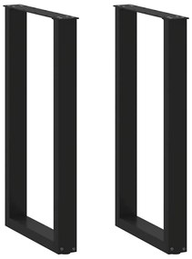 4013216 vidaXL Крака за бар маса, U-образни, 2 бр., черни, 40 x (90-91) см, стомана