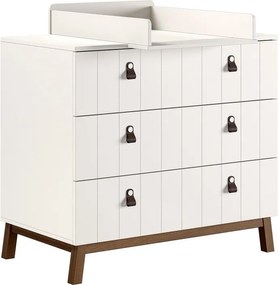 Бежов детски скрин с маса за преповиване 98,5x94x57 cm Sezane – Vipack