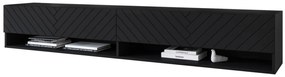 ТВ шкаф  MENDES A 3, 180x30x31, черен/jodelka, с LED осветление
