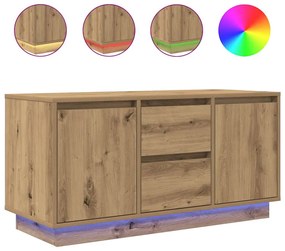 861417 vidaXL ТВ шкаф с LED светлини Artisan дъб 100x41x50 см
