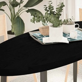 4009060 vidaXL Плот за маса, тъмнокафяв, 140x60x4 см, дъб масив, овална