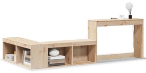 855750 vidaXL Нощно шкафче с бюро 232x122x75 см, масивна дървесина, бор