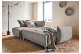 Светлокафяв велурен разтегателен диван (променлив) Lazy Lukka - Miuform