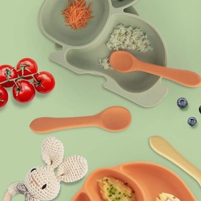 Оранжева детска лъжичка от силикон – Orion