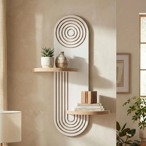 Artwill TopMebel стенен рафт от MDF в бяло-дъбов цвят, 46x13x70 см.