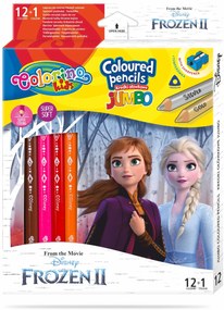 Colorino - Disney Frozen II JUMBO Триъгълни цветни моливи 12 цв.+1 (с острилка)