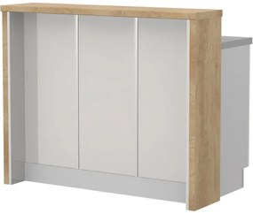 Островна кухненска пейка Modena-Length: 120 cm.-White glossy-Nebraska Oak
