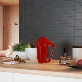 Ръчен миксер SMEG 50's Style HMF01RDEU, 250W, 9 скорости, Турбо, Скрит LED дисплей, Таймер, Аксесоари, Червен