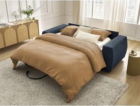 Тъмносин шенилов диван за ежедневно спане/сгъваем 240 cm Hugo – Bobochic Paris