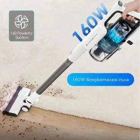 Вертикална прахосмукачка Tineco A30S Plus, 160W, 20000 Pa, 140 м2, 60 мин, 1000 мл, iLoop сензор, PureCyclone технология, LED, Бял/сив