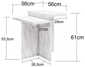 Бяла масичка за кафе от декор от мрамор 56x56 cm Brielle – CosmoLiving by Cosmopolitan