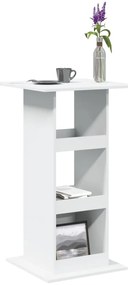 854328 vidaXL Бар маса с рафт, бяла, 60x60x102 см, инженерно дърво