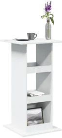 854328 vidaXL Бар маса с рафт, бяла, 60x60x102 см, инженерно дърво
