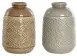 Ваза Home ESPRIT Кафяв Сив Керамика Ориенталски Ромб 19 x 19 x 27 cm (2 броя)
