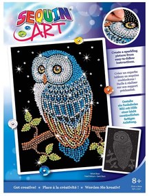Sequin Art - Изкуство с пайети, синя серия, Сова