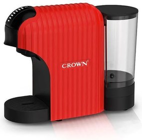 Еспресо машина 7в1 Crown CCM-1532R, 1400 W, 20 bar, 0.9 л, 7 адаптера, LED индикатори, Контрол дължината на кафето, Червен/черен