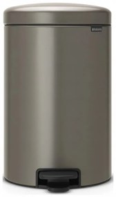 Кош за боклук с педал Brabantia NewIcon 649042, 20 л, Плавно затваряне, Противоплъзгаща основа, Сив