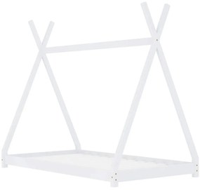 283358 vidaXL Рамка за детско легло, бяла, бор масив, 70x140 см