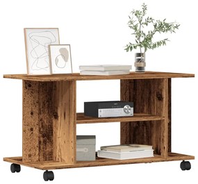 855790 vidaXL ТВ шкаф с колелца, старо дърво, 80x40x45 см, инженерно дърво
