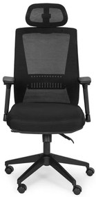 Ергономичен офис стол с дишаща облегалка и подглавник