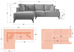 Разтегателен ъглов диван Хари