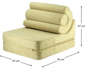 Зелен детски стол от букле Flipster – Wigiwama