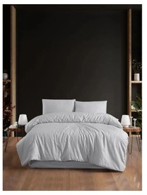 Светлосиво двойно удължено спално бельо с включен долен чаршаф 4 части 200x220 cm – Mila Home