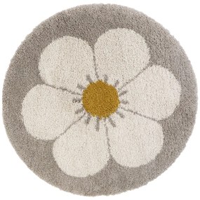 Детски килим в светлосиво и кремаво ø 120 cm Bohemian Daisy - Nattiot